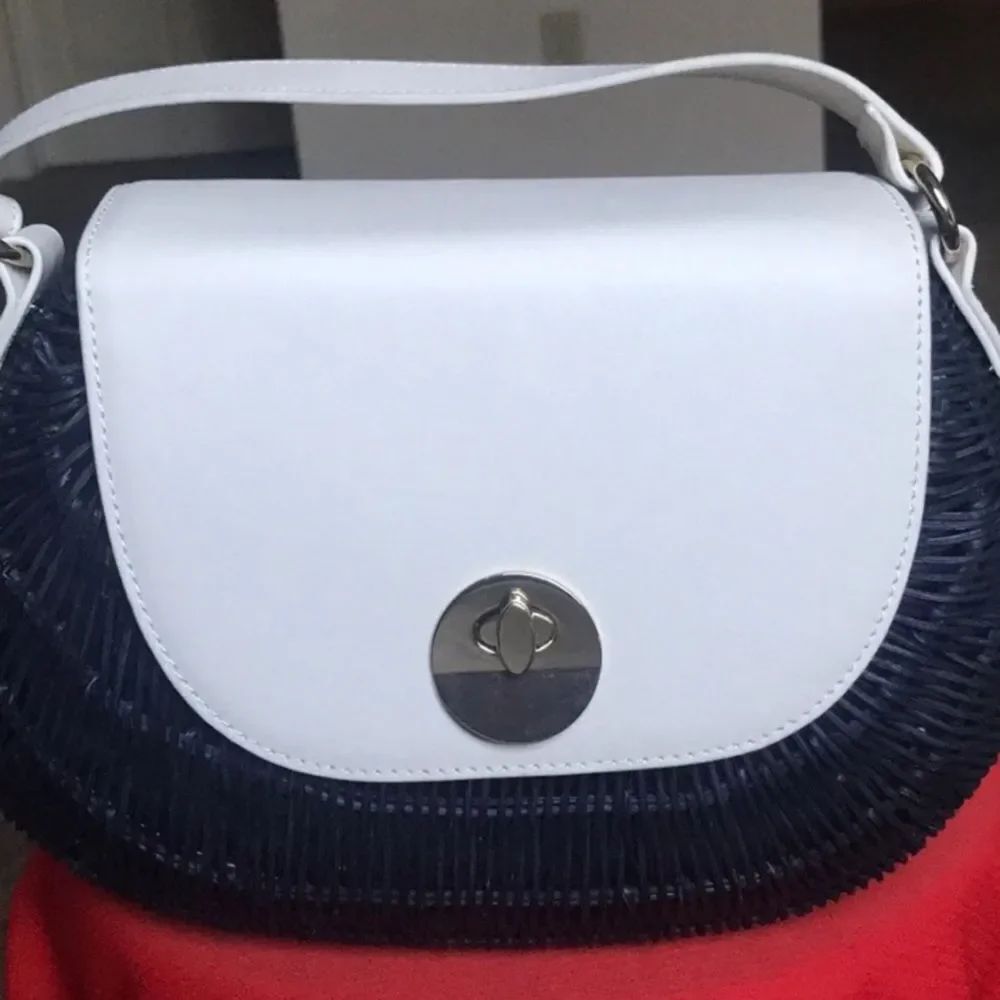 NWT TALBOTS WOVEN WICKER LEADER BAG TURLOCK SHOULDER PURSE